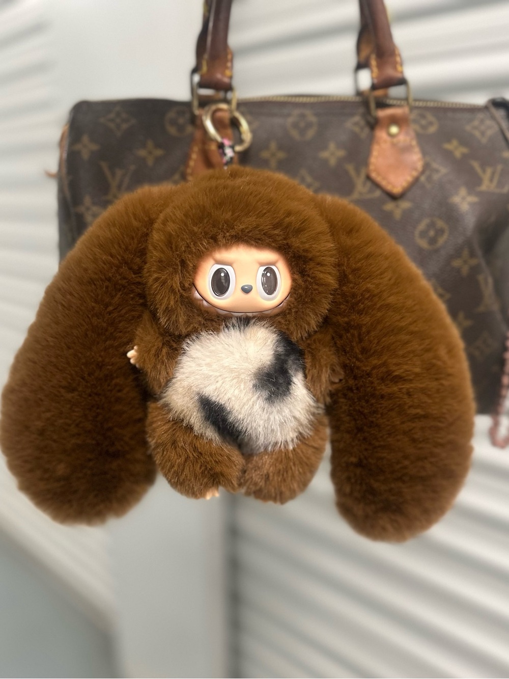 Plush Brown Bunny Keychain Bag Charm Labubu